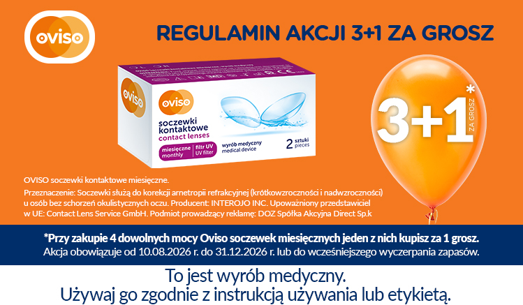 Regulamin akcji 3+1: Oviso soczewki miesięczne