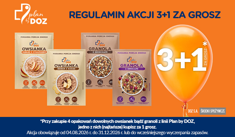 Regulamin akcji Plan By DOZ Owsianki i&nbsp;Granole 3+1 za&nbsp;grosz